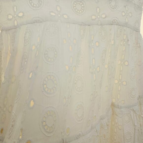 ASOS Broderie Square Neck Lace Eyelet White Mini Dress – Size 6 - Picture 5 of 10